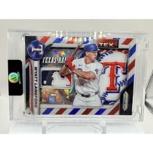 Art Card Rookie Wyatt Langford With Texas Rangers Patch Made By Mayflower Custom